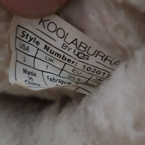 Koolaburra by UGG Boots Youth Size 2 Chestnut Suede Bow Fur Lined 102017 - Picture 2 of 7